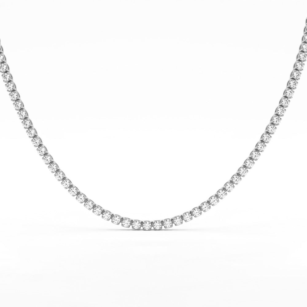 6.97ct 14K White Gold  Diamond Necklace 17"