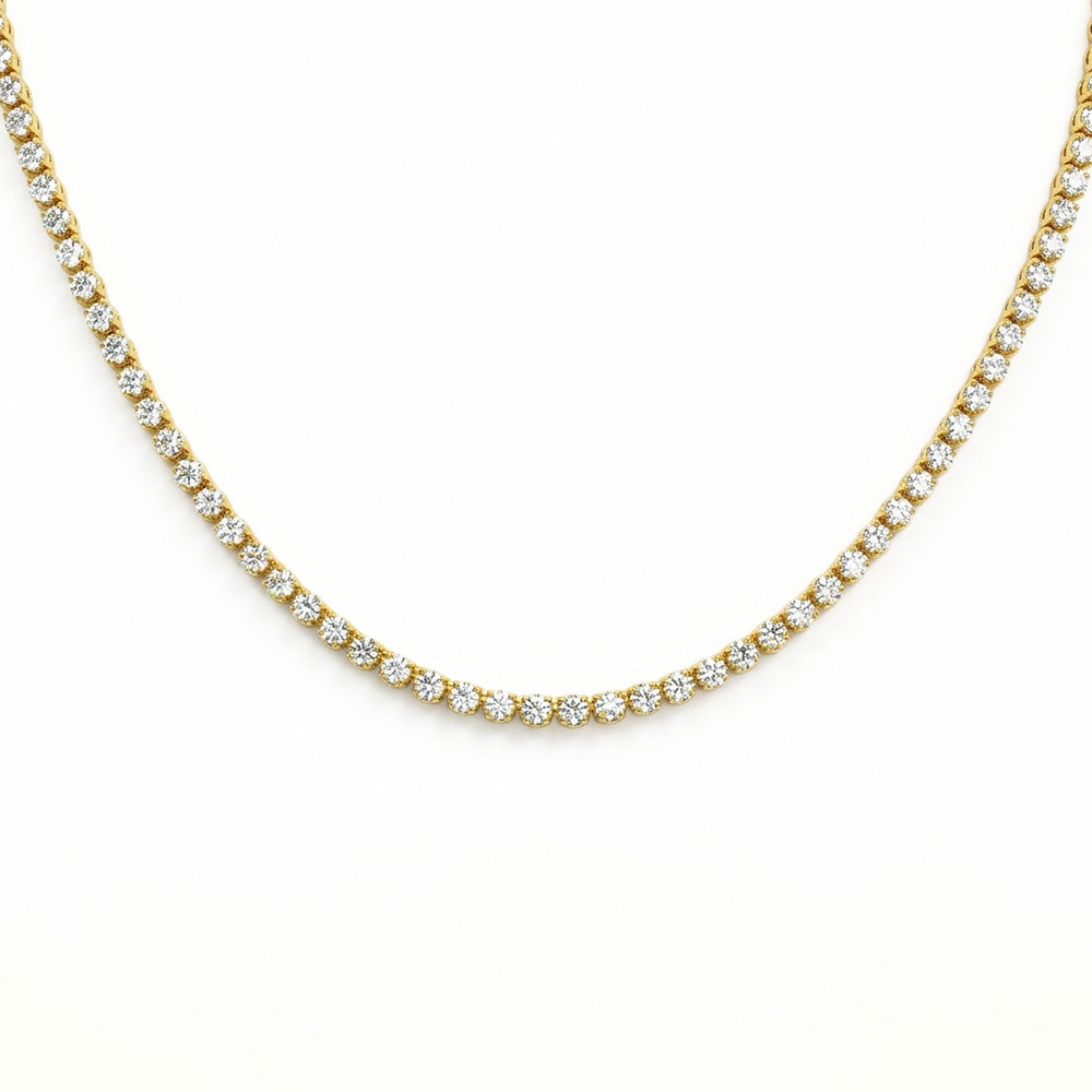 10.00ct 14K Yellow Gold  Diamond Necklace 17"