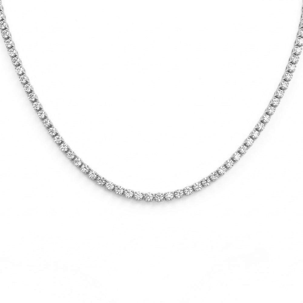 10.00ct 14K White Gold  Diamond Necklace 17"