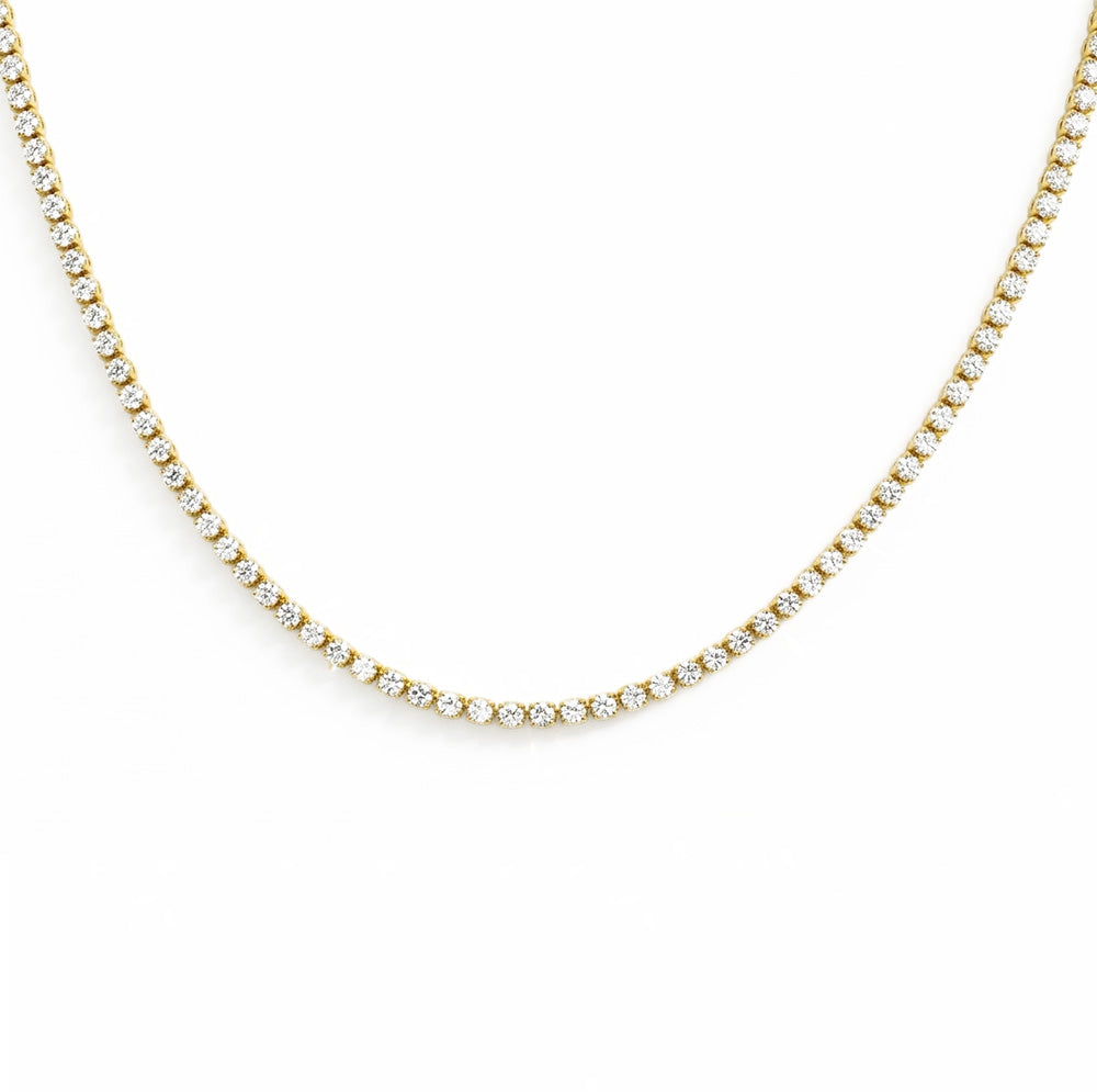 4.98ct 14K Yellow Gold  Diamond Necklace 17"