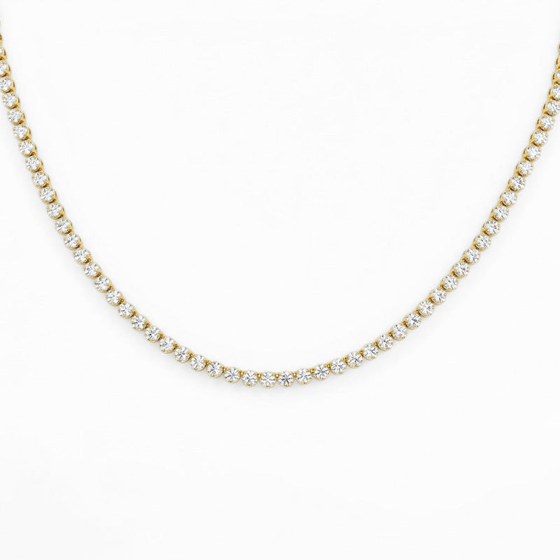 4.99ct 14K Yellow Gold Lab Grown Diamond Necklace 16"