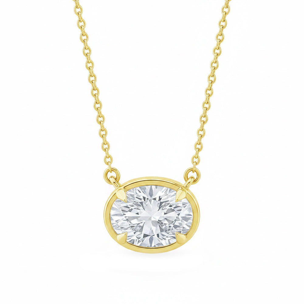 2.01ct 14K Yellow Gold  Diamond Necklace 18"