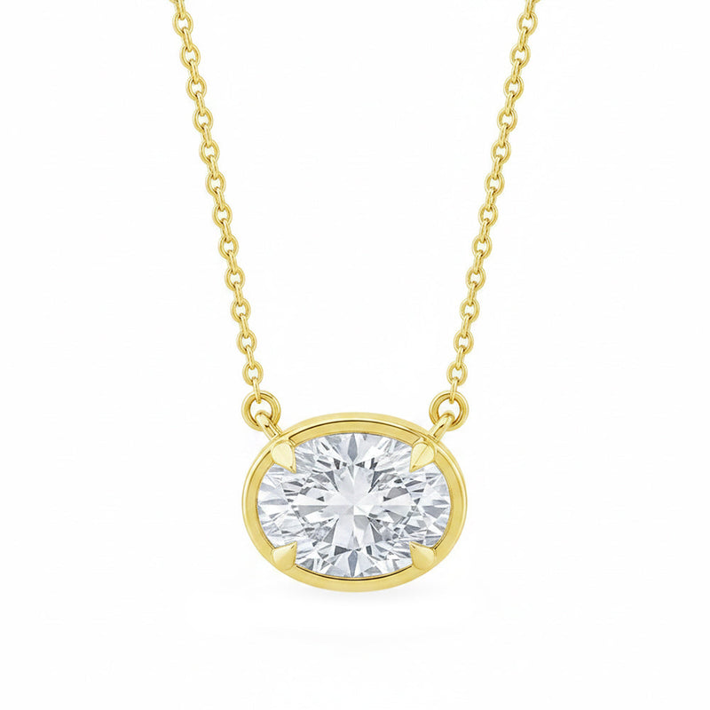 2.01ct 14K Yellow Gold Lab Grown Diamond Necklace 18"