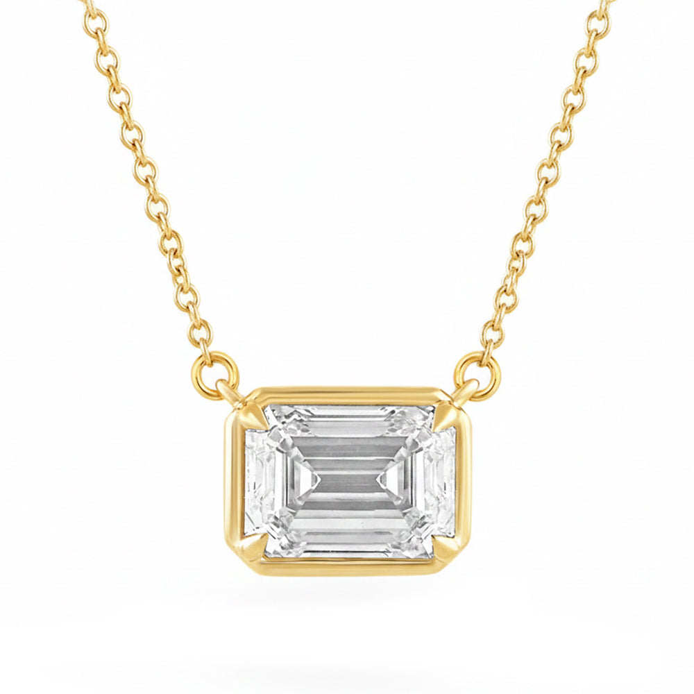 2.05ct 14K Yellow Gold  Diamond Necklace 16+2"