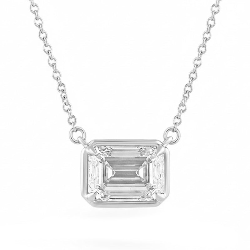 2.06ct 14K White Gold Lab Grown Diamond Necklace 16+2"