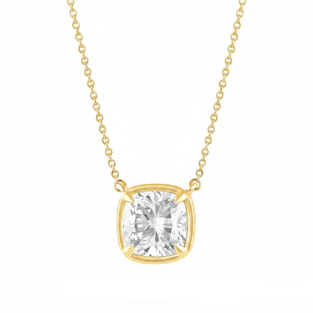 2.05ct 14K Yellow Gold  Diamond Necklace 18"