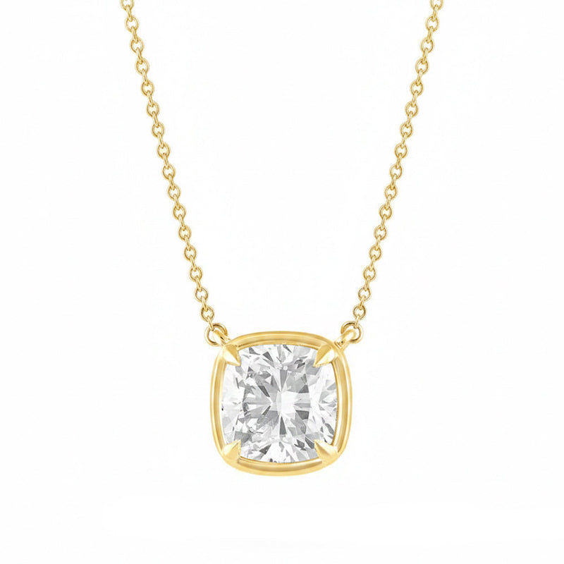 2.05ct 14K Yellow Gold Lab Grown Diamond Necklace 18"