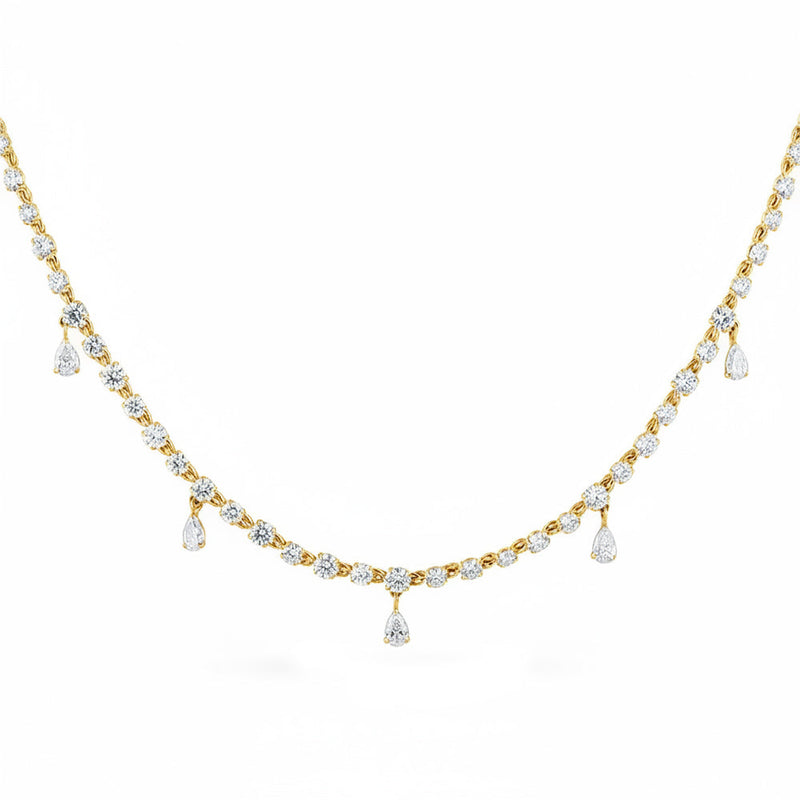 8.20ct 14K Yellow Gold Lab Grown Diamond Necklace 18"
