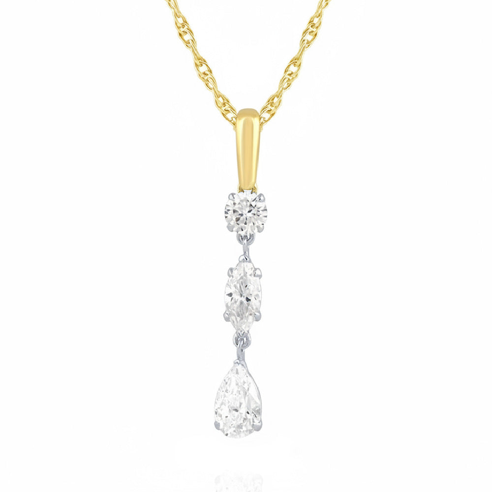 .77ct 14K Two Tone  Diamond Necklace 18"