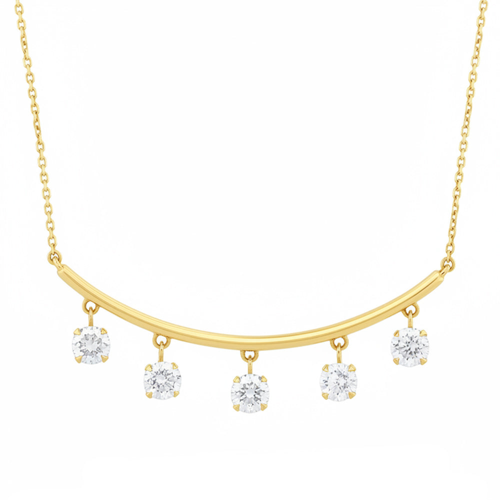 .98ct 14K Yellow Gold  Diamond Necklace 17.5"