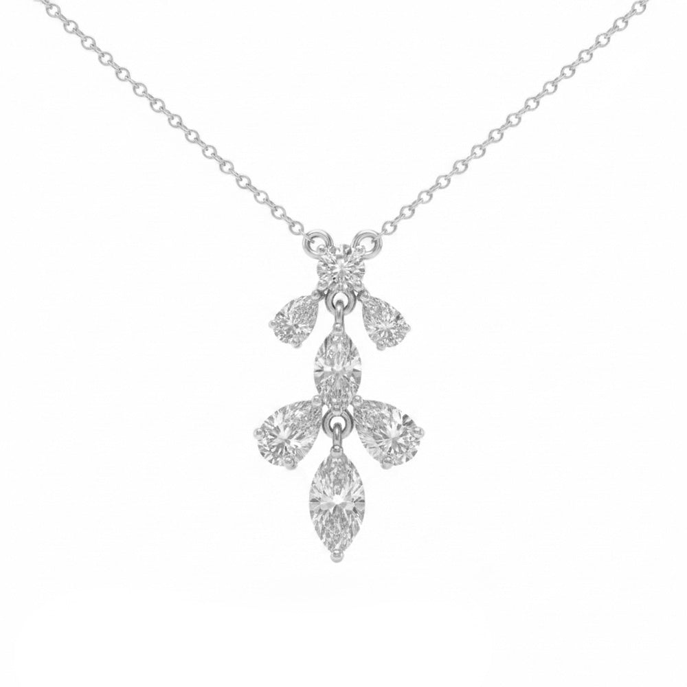 1.00ct 14K White Gold  Diamond Necklace 18"
