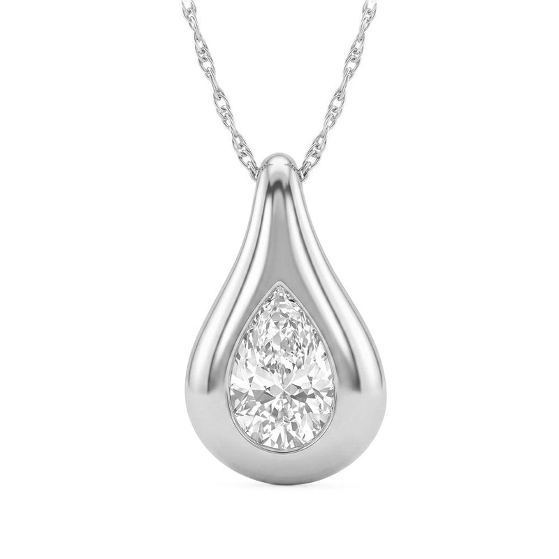 1.02ct 14K White Gold Lab Grown Diamond Necklace 18"