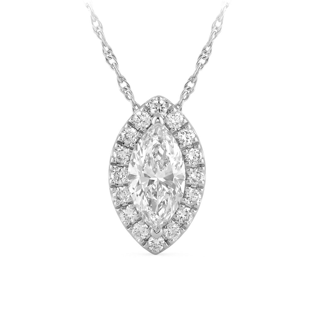 0.65ct 14K White Gold  Diamond Necklace 18"