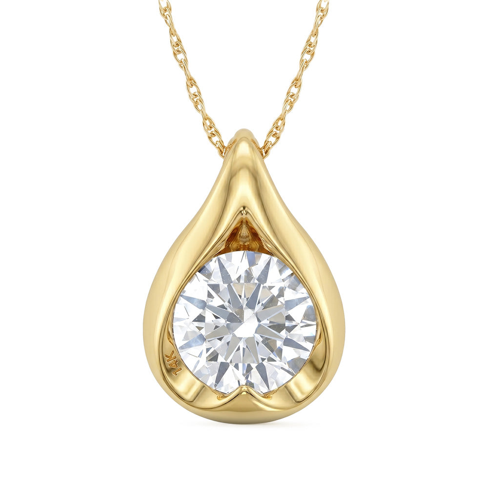 1.00ct 14K Yellow Gold  Diamond Necklace 18"