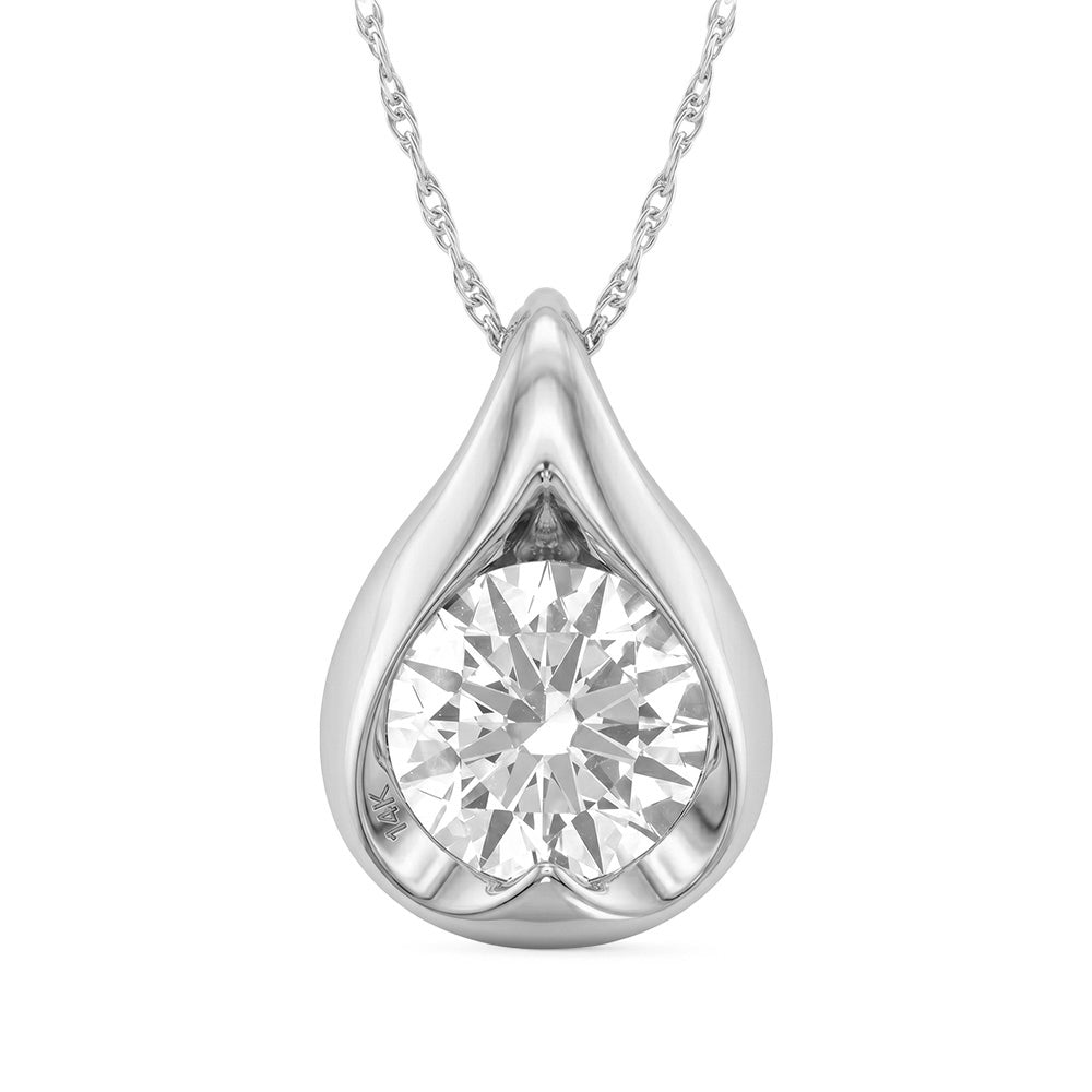 1.00ct 14K White Gold  Diamond Necklace 18"