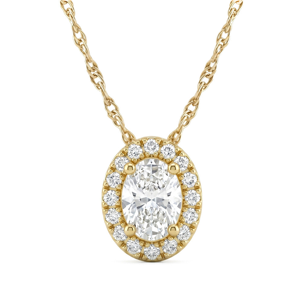 0.65ct 14K Yellow Gold  Diamond Necklace 18"