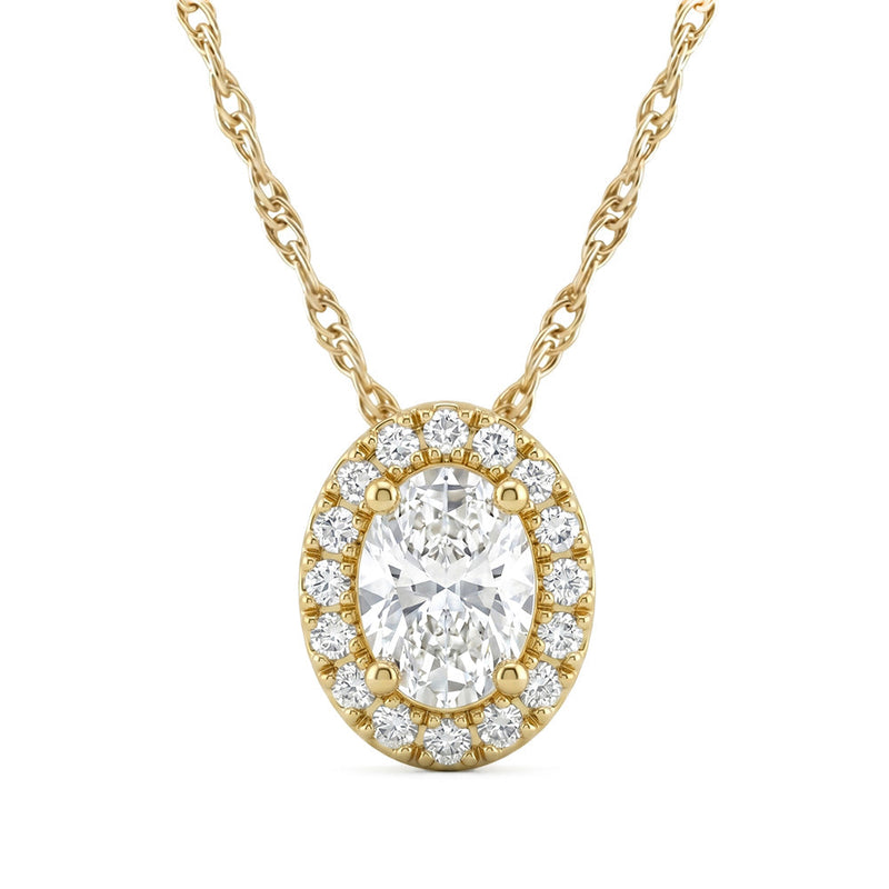 0.65ct 14K Yellow Gold Lab Grown Diamond Necklace 18"