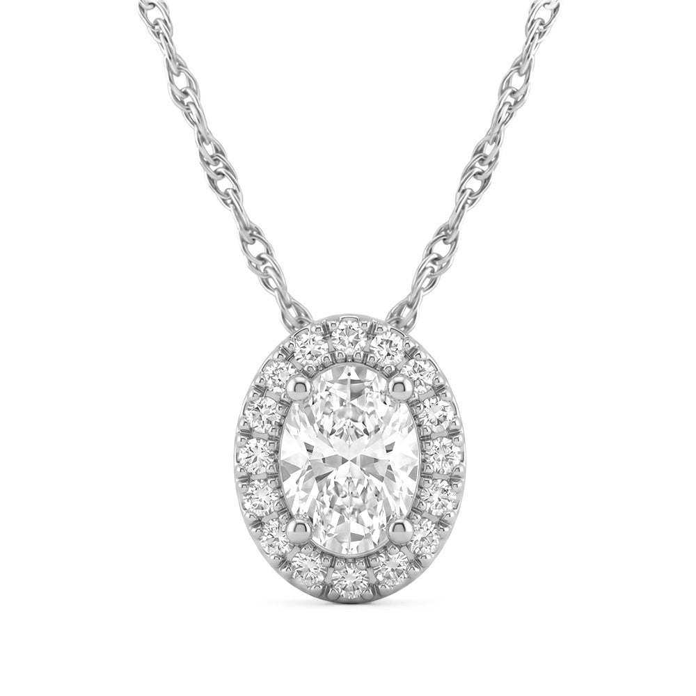 0.65ct 14K White Gold  Diamond Necklace 18"