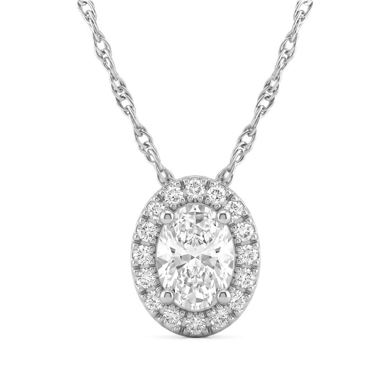 0.65ct 14K White Gold Lab Grown Diamond Necklace 18"