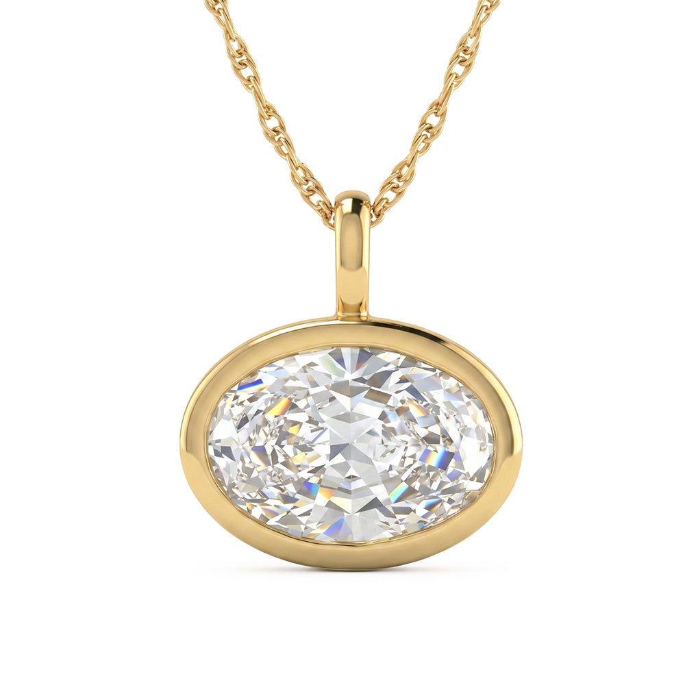 3.03ct 14K Yellow Gold  Diamond Necklace 18"