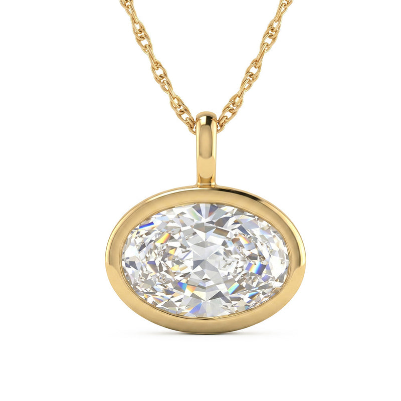 3.03ct 14K Yellow Gold Lab Grown Diamond Necklace 18"