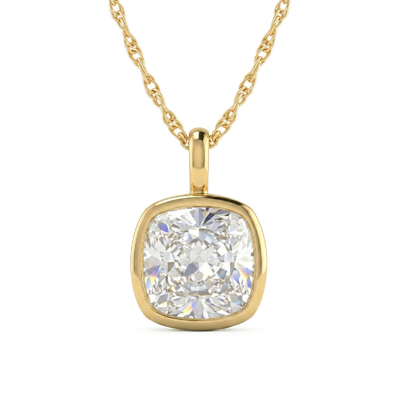 3.03ct 14K Yellow Gold Lab Grown Diamond Necklace 18"