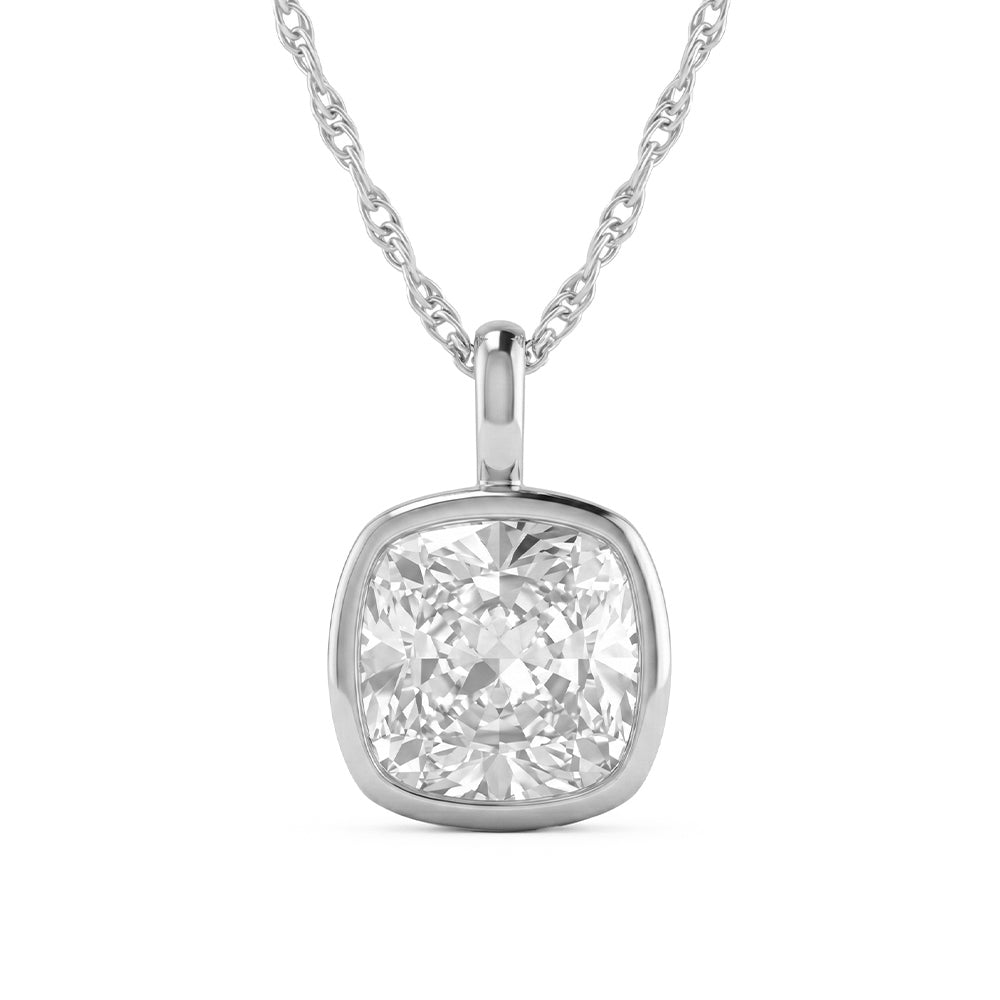 3.03ct 14K White Gold  Diamond Necklace 18"