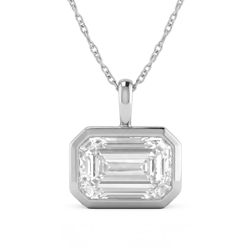 3.03ct 14K White Gold  Diamond Necklace 18"