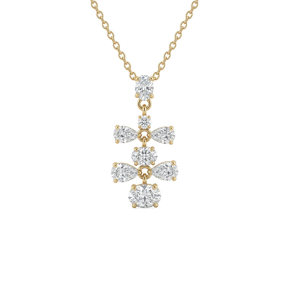 1.02ct 14K Yellow Gold  Diamond Necklace 18"