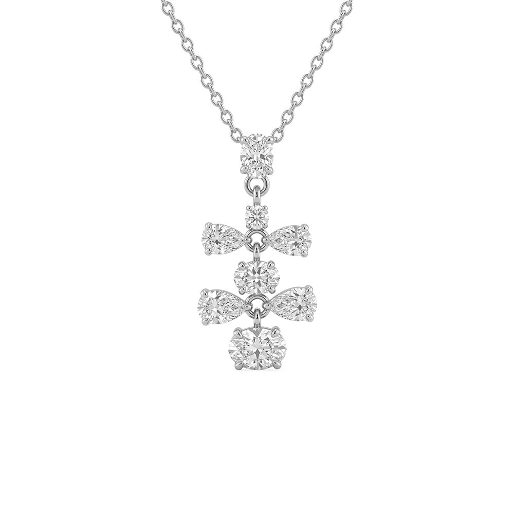 0.98ct 14K White Gold  Diamond Necklace 18"