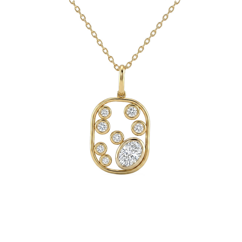 .53ct 14K Yellow Gold  Diamond Necklace 18"