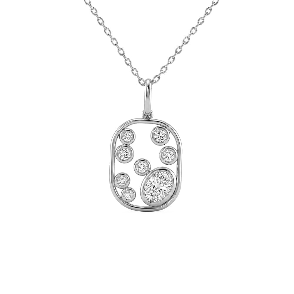 .53ct 14K White Gold  Diamond Necklace 18"