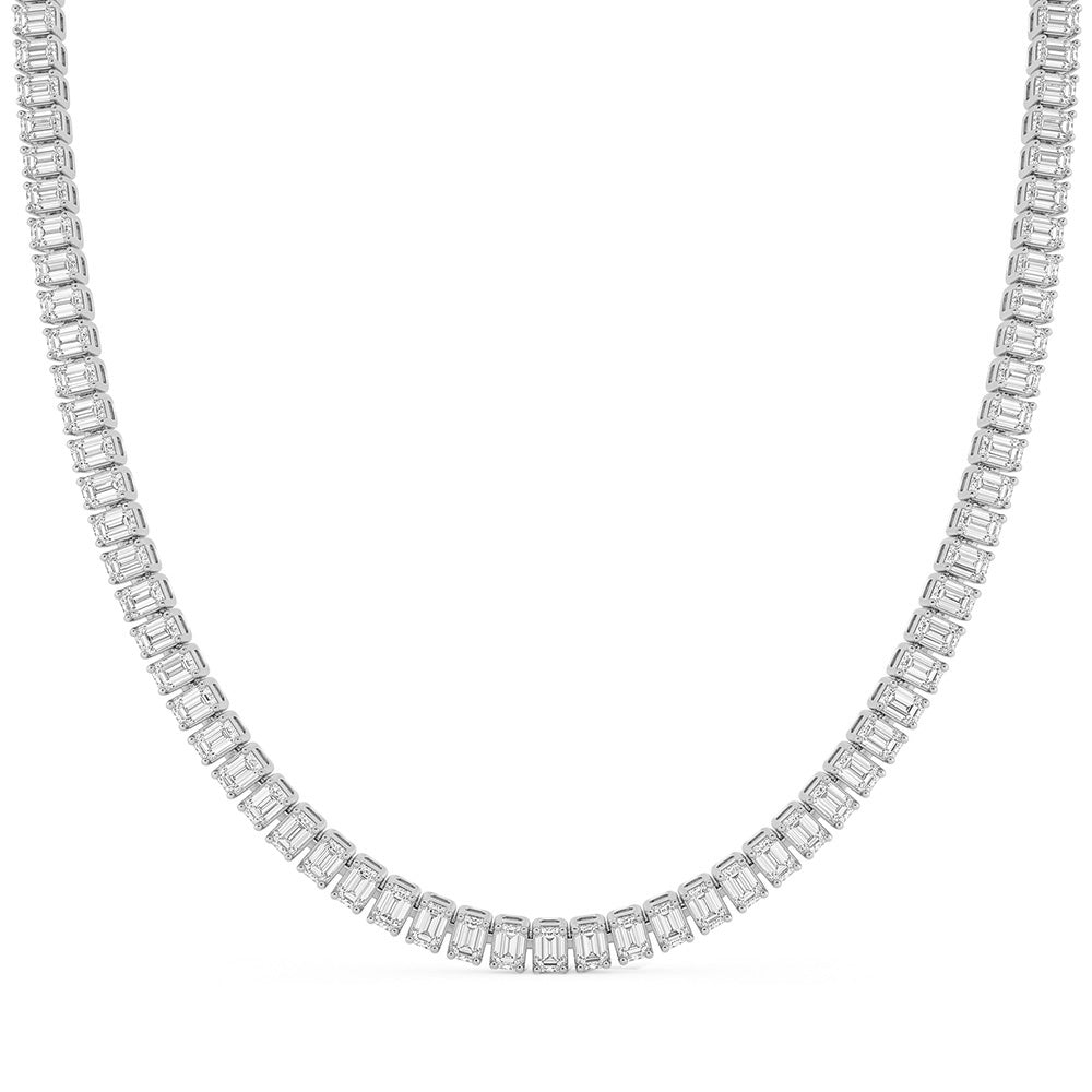 26.66ct 14K White Gold  Diamond Necklace 16"