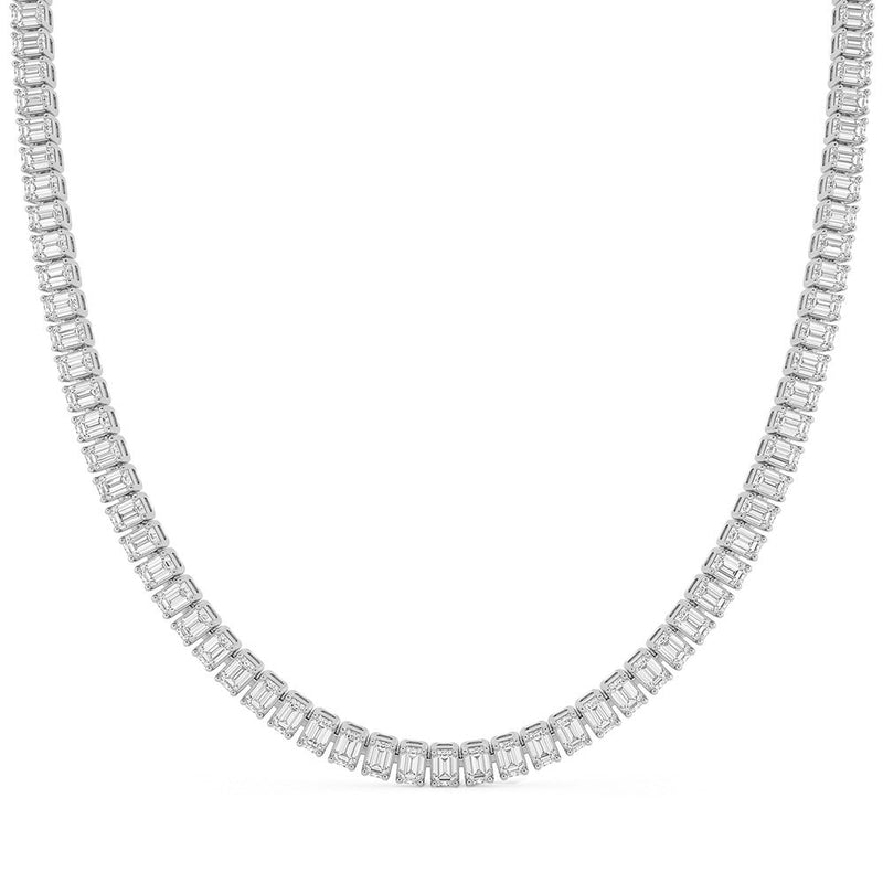26.66ct 14K White Gold Lab Grown Diamond Necklace 16"
