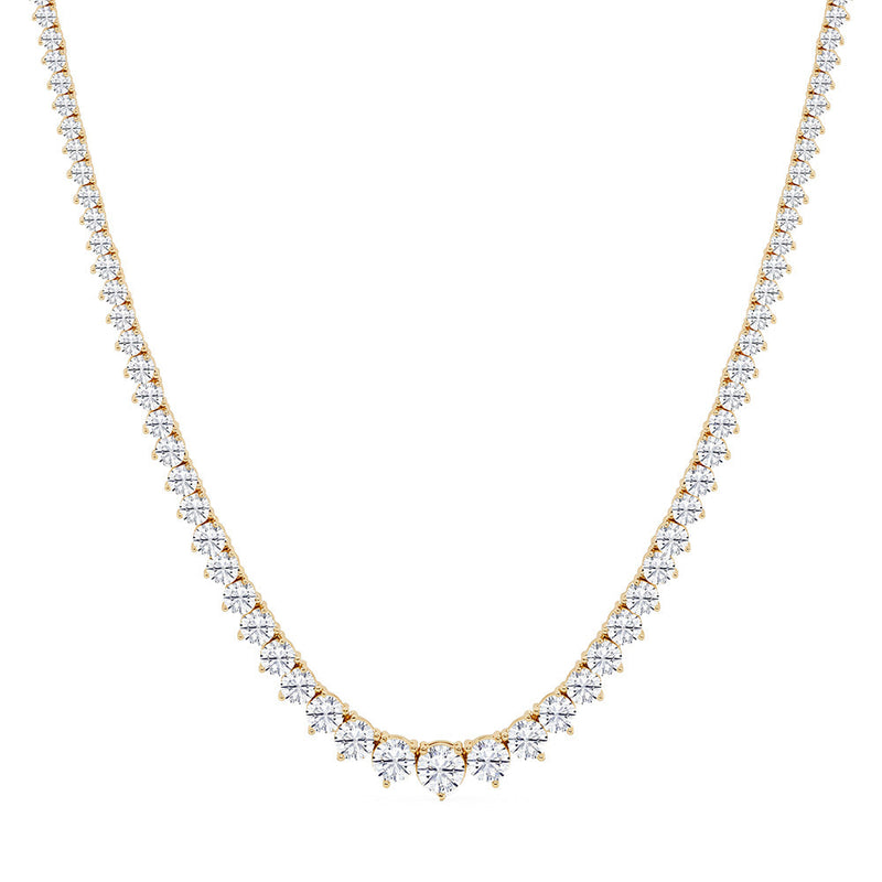 9.97ct 14K Yellow Gold Lab Grown Diamond Necklace 16"