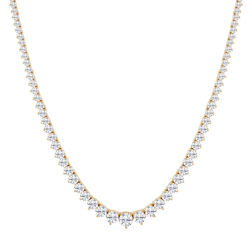 5.50ct 14K Yellow Gold  Diamond Necklace 16"
