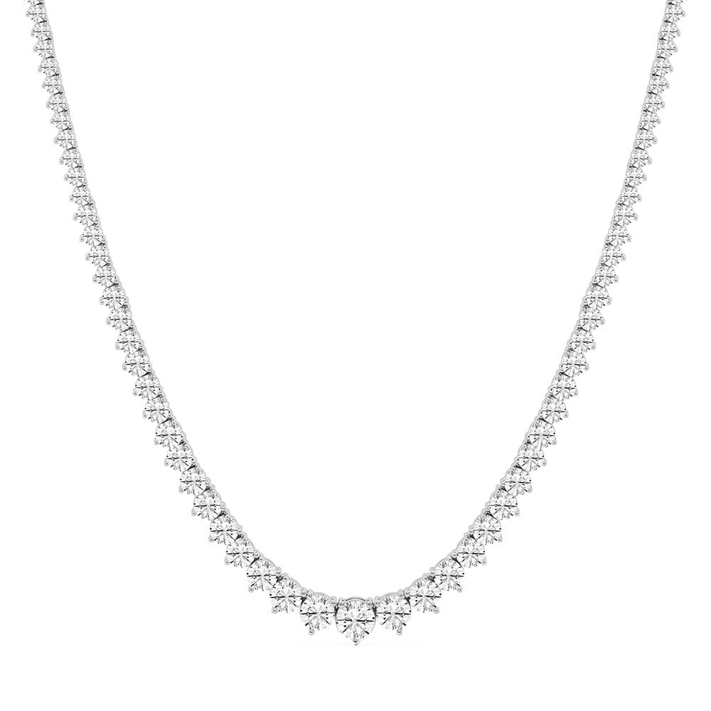 5.50ct 14K White Gold  Diamond Necklace 16"