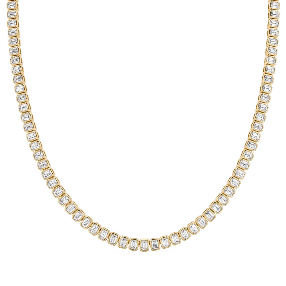 11.80ct 14K Yellow Gold  Diamond Necklace 16"