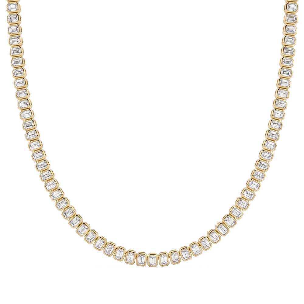 18.80ct 14K Yellow Gold  Diamond Necklace 16"