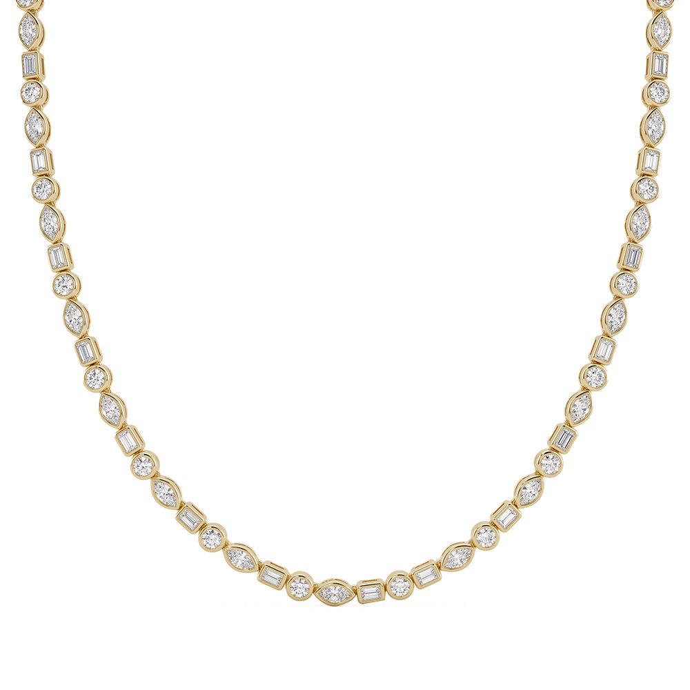 8.70ct 14K Yellow Gold  Diamond Necklace 16"