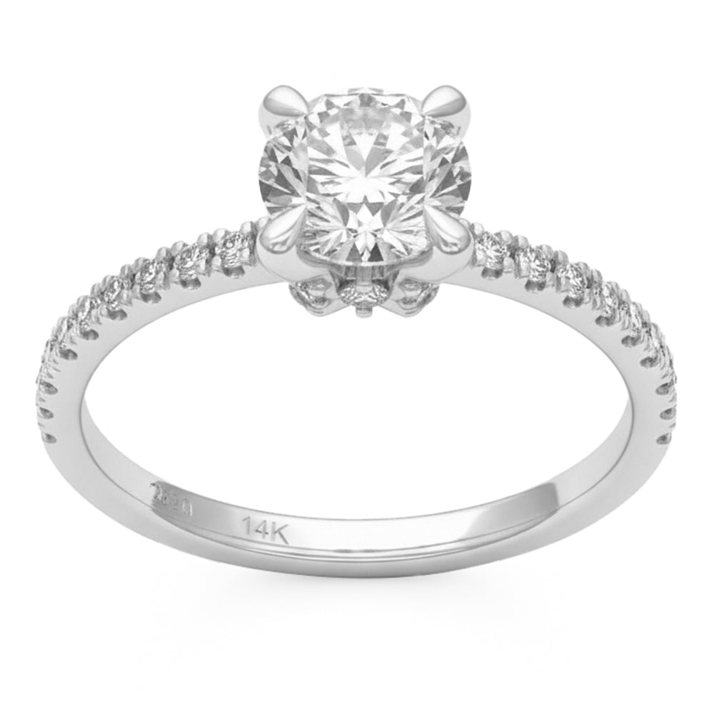 1.36ct 14K White Gold  Diamond Ring Size 6.5