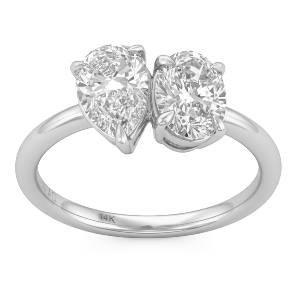 2.04ct 14K White Gold  Diamond Ring Size 6.5