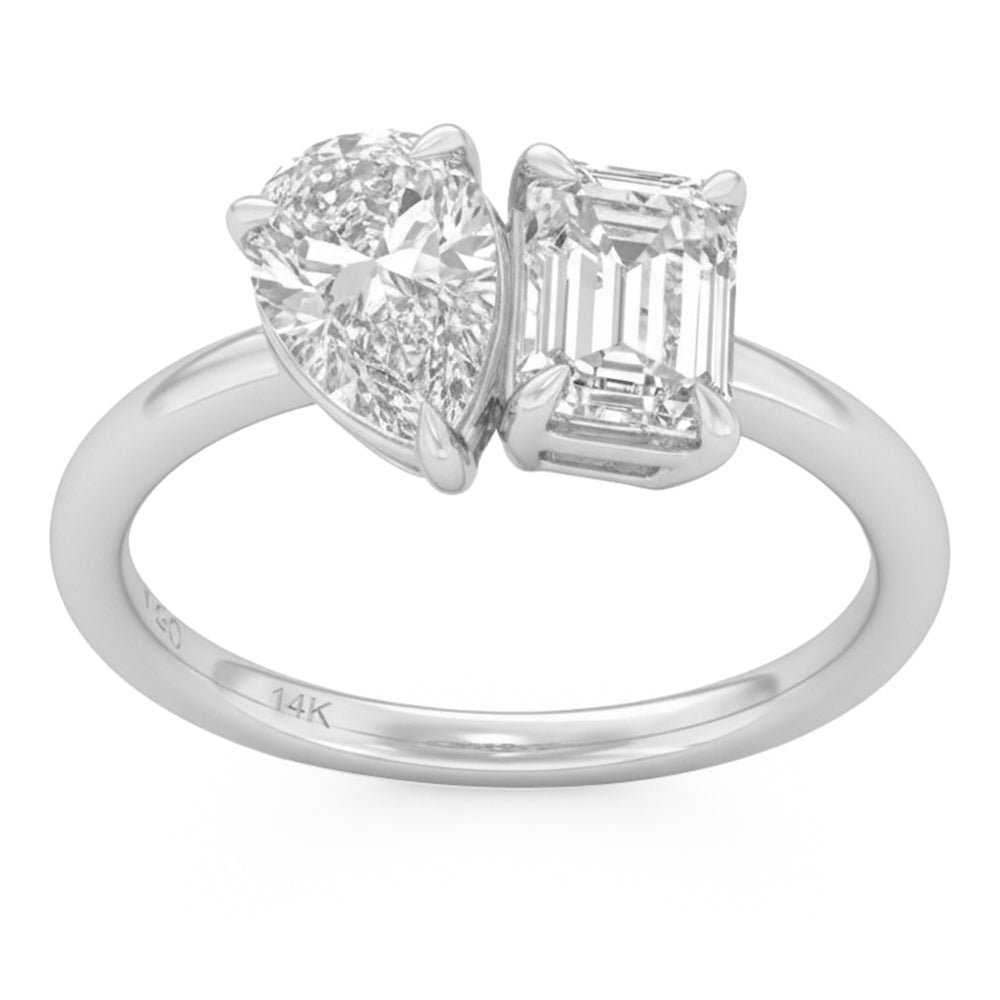 2.02ct 14K White Gold  Diamond Ring Size 6.5
