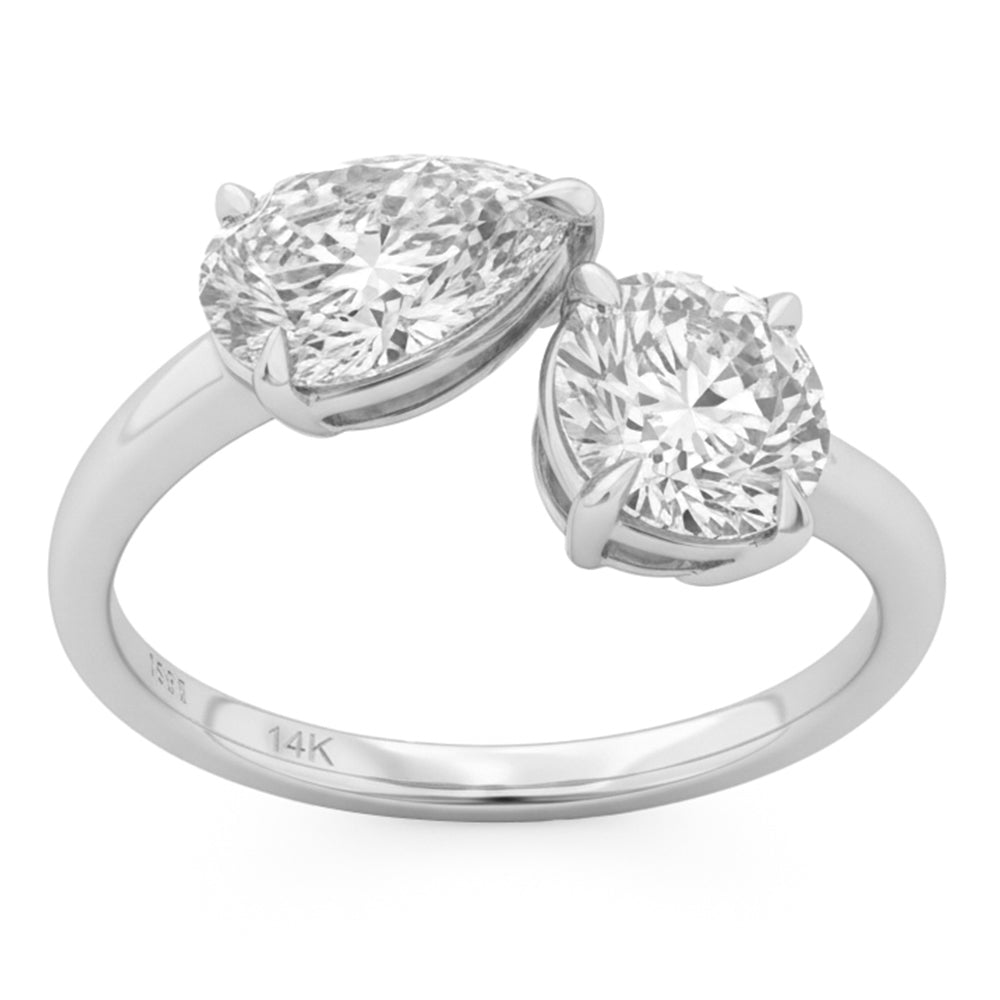 2.07ct 14K White Gold  Diamond Ring Size 6.5