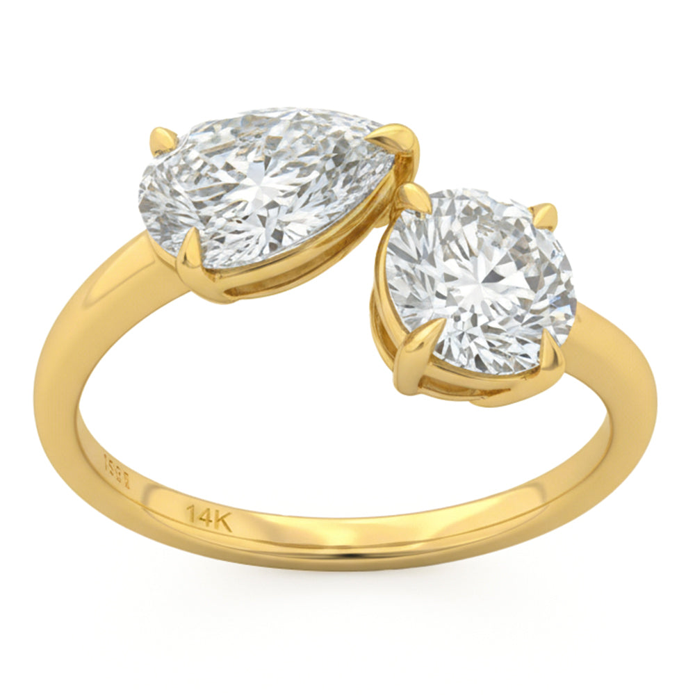 2.07ct 14K Yellow Gold  Diamond Ring Size 6.5
