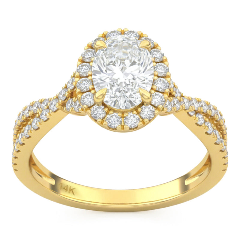 1.52ct 14K Yellow Gold Lab Grown Diamond Ring Size 6.5