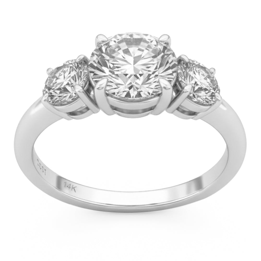 4.11ct 14K White Gold  Diamond Ring Size 6.5