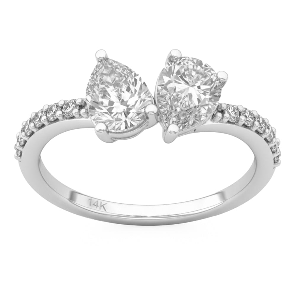 1.54ct 14K White Gold  Diamond Ring Size 6.5