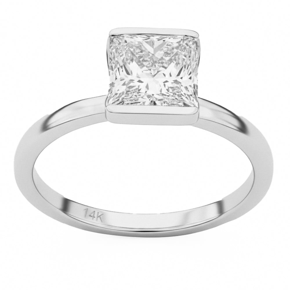 2.01ct 14K White Gold  Diamond Ring Size 6.5