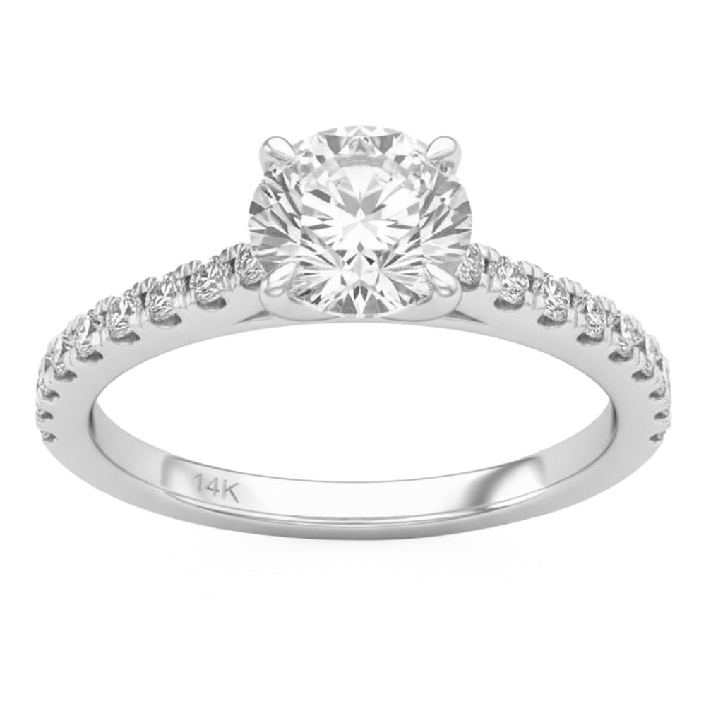 1.53ct 14K White Gold  Diamond Ring Size 6.5
